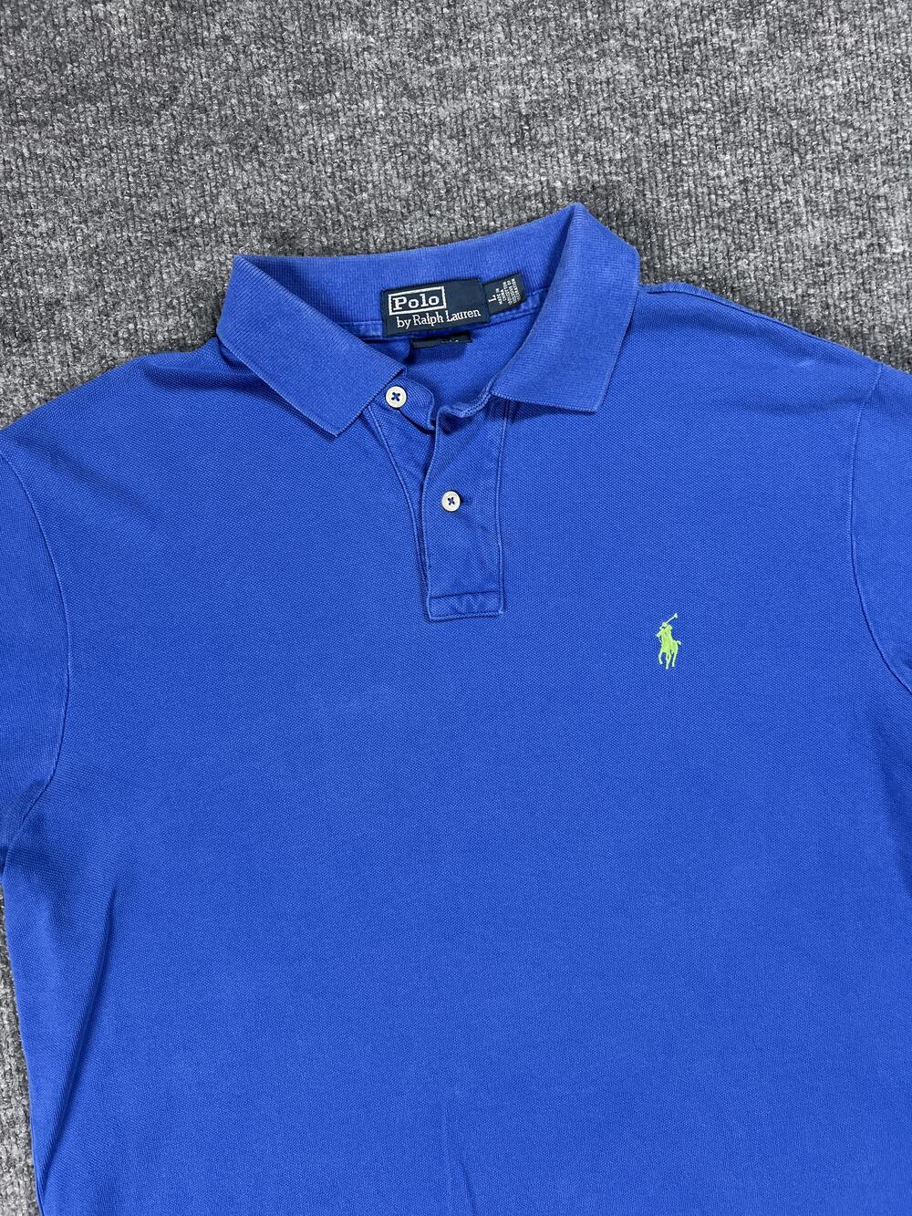 Polo Ralph Lauren Polo Shirt Blue Cotton Custom Fit Mens Large